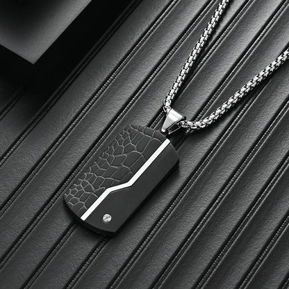 IG Style Modern Style Geometric 304 Stainless Steel Plating Inlay Zircon Men'S Pendant Necklace