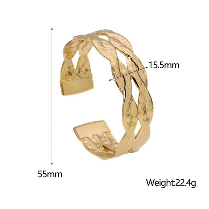 IG Style Modern Style Simple Style Lines 304 Stainless Steel 18K Gold Plated Bangle In Bulk