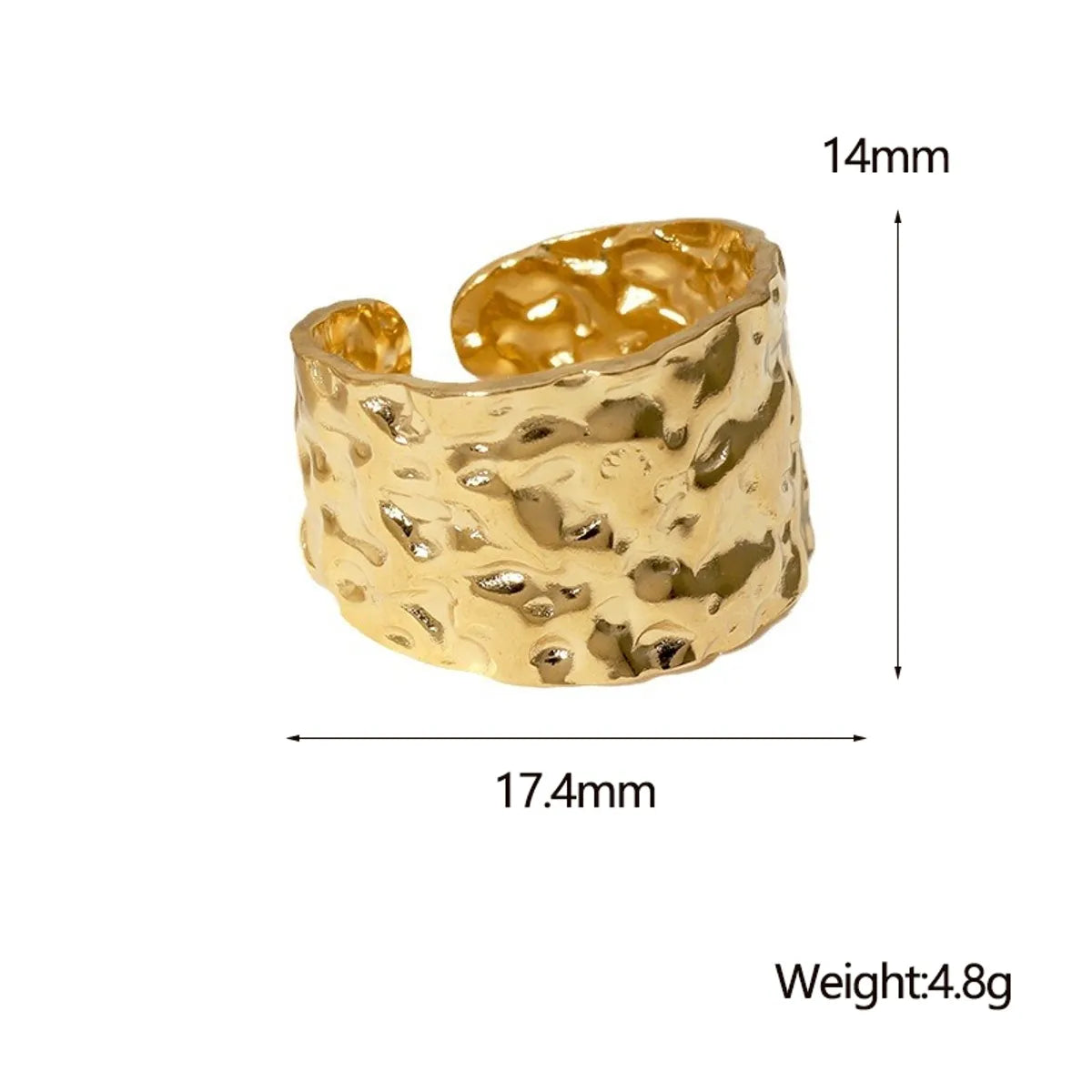 IG Style Modern Style Simple Style Solid Color 304 Stainless Steel 18K Gold Plated Open Rings In Bulk