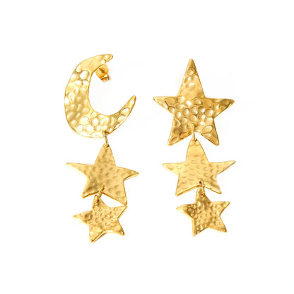 Ig Style Nordic Style African Style Star Moon Stainless Steel Polishing Plating Metal 18k Gold Plated Pendant Necklace