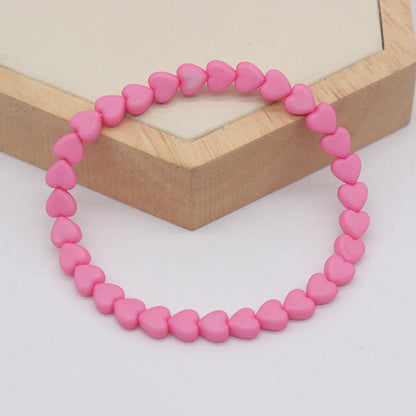 Ig Style Novelty Bohemian Heart Shape Plastic Beaded Handmade Unisex Bracelets