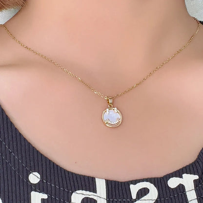 Ig Style Original Design Classic Style Heart Shape Smiley Face Bow Knot Copper Plating Inlay Zircon Rose Gold Plated White Gold Plated Gold Plated Pendant Necklace