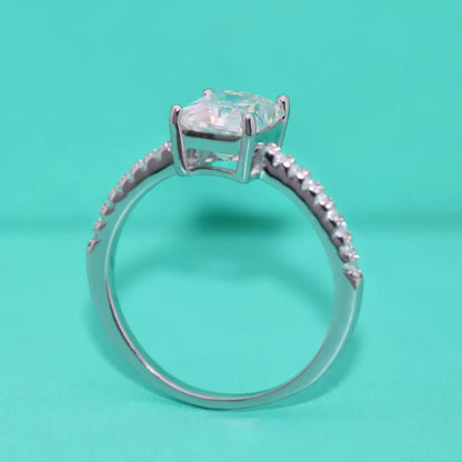 Ig Style Rectangle Sterling Silver Moissanite Zircon Rings In Bulk