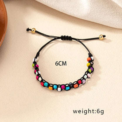 Ig Style Retro Commute Round Rope Beaded Knitting Women'S Bracelets