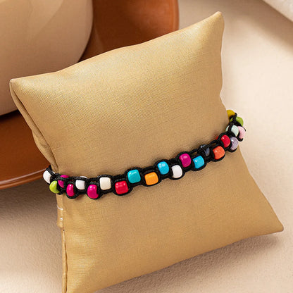 Ig Style Retro Commute Round Rope Beaded Knitting Women'S Bracelets