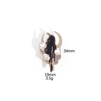 IG Style Retro Crow Flower Alloy Unisex Brooches