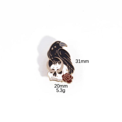 IG Style Retro Crow Flower Alloy Unisex Brooches