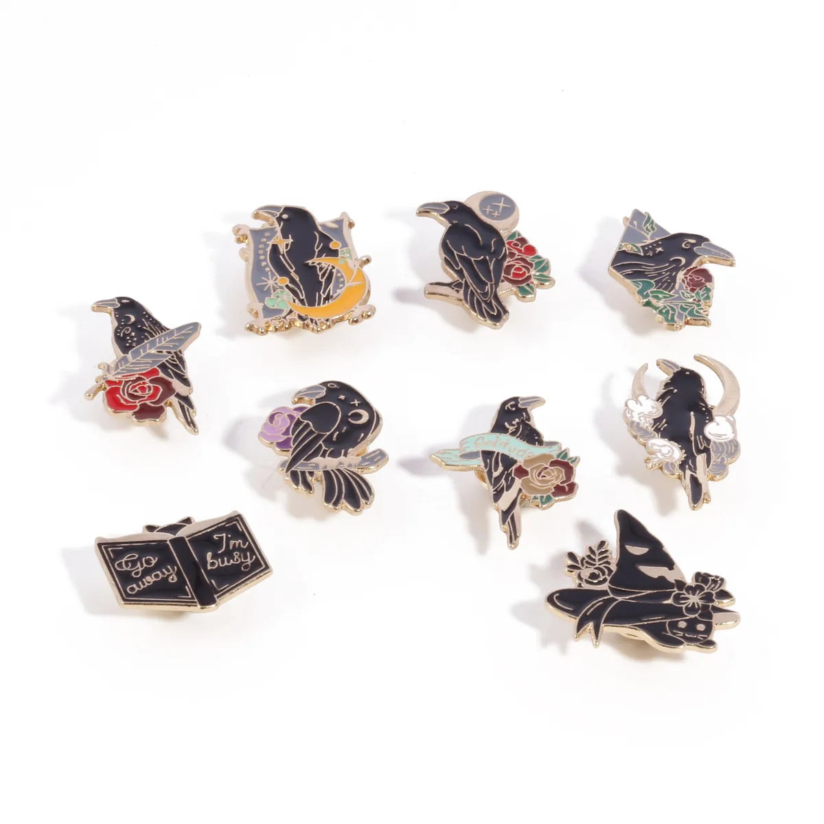 IG Style Retro Crow Flower Alloy Unisex Brooches