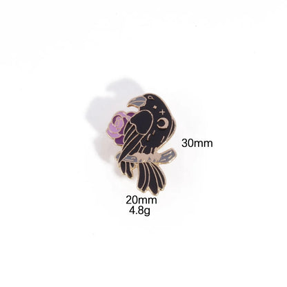 IG Style Retro Crow Flower Alloy Unisex Brooches