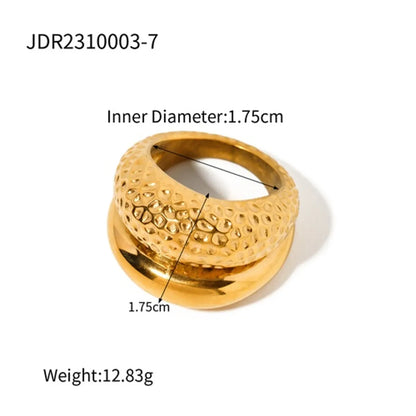 Ig Style Retro Geometric Stainless Steel Plating 18k Gold Plated Rings