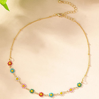 Ig Style Retro Korean Style Daisy Alloy Wholesale Necklace