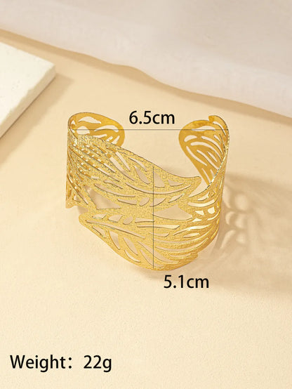 Ig Style Retro Leaves Alloy Plating Women's Bangle