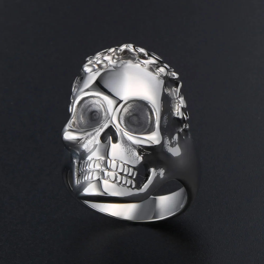 IG Style Retro Punk Skull 304 Stainless Steel Polishing Men'S Rings