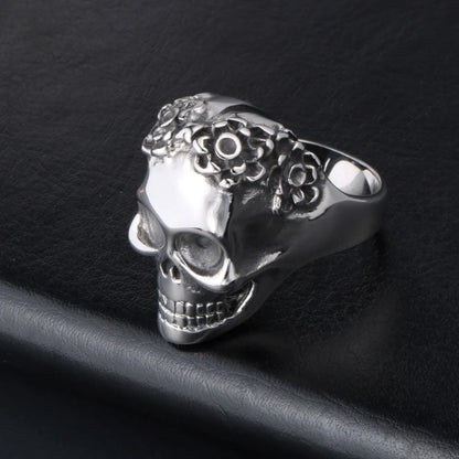 IG Style Retro Punk Skull 304 Stainless Steel Polishing Men'S Rings