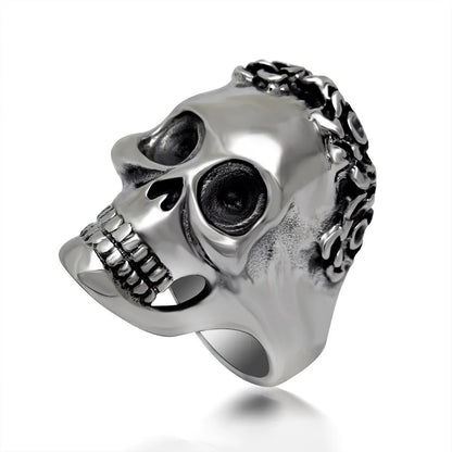 IG Style Retro Punk Skull 304 Stainless Steel Polishing Men'S Rings