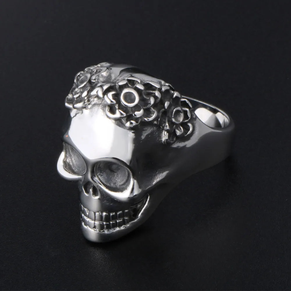 IG Style Retro Punk Skull 304 Stainless Steel Polishing Men'S Rings