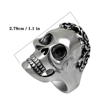 IG Style Retro Punk Skull 304 Stainless Steel Polishing Men'S Rings