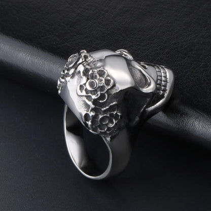 IG Style Retro Punk Skull 304 Stainless Steel Polishing Men'S Rings