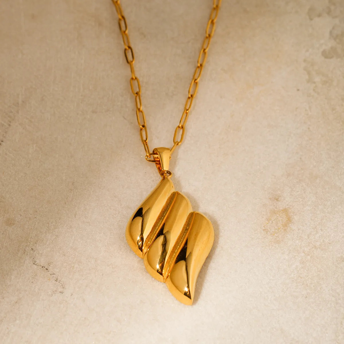 Ig Style Rhombus Stainless Steel Plating 18k Gold Plated Necklace