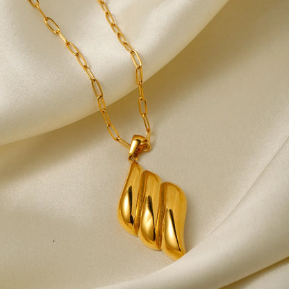 Ig Style Rhombus Stainless Steel Plating 18k Gold Plated Necklace