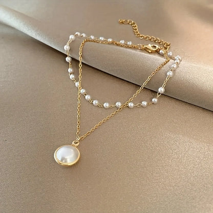 Ig Style Round Alloy Beaded Plating Inlay Pearl Gold Plated Women's Anklet