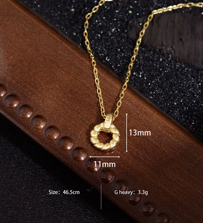 IG Style Round Copper Unisex Pendant Necklace