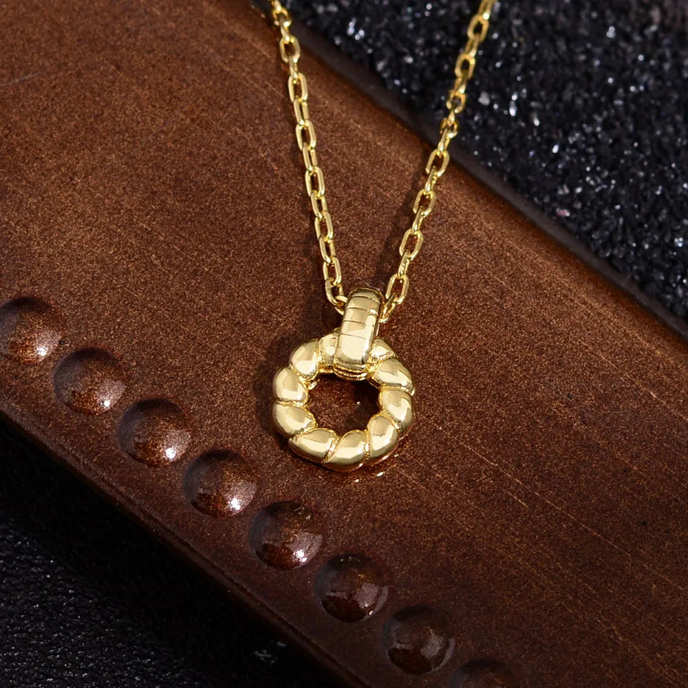 IG Style Round Copper Unisex Pendant Necklace