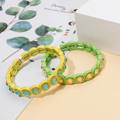 IG Style Round Rhinestones Alloy Enamel Wholesale Bracelets