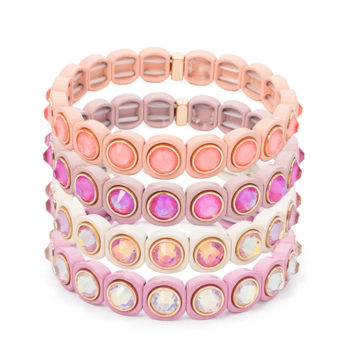 IG Style Round Rhinestones Alloy Enamel Wholesale Bracelets