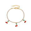 IG Style Shiny Cherry Alloy Inlay Rhinestones Women'S Anklet