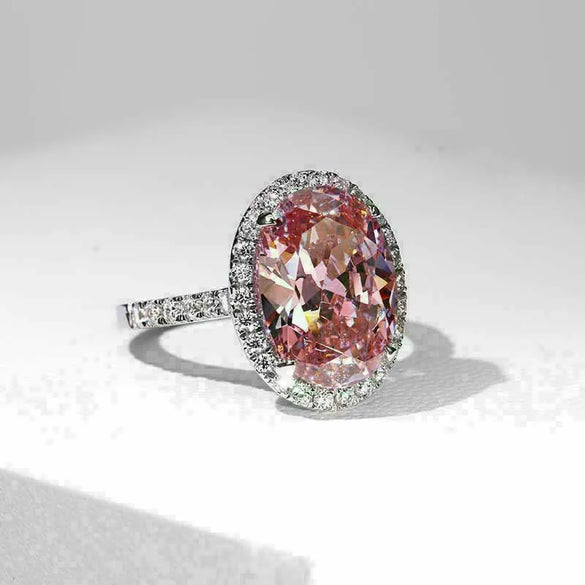 Ig Style Shiny Oval Copper Inlay Zircon Rings