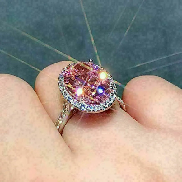 Ig Style Shiny Oval Copper Inlay Zircon Rings