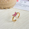 Ig Style Shiny Owl Snake Butterfly Alloy Plating Inlay Rhinestones Unisex Rings