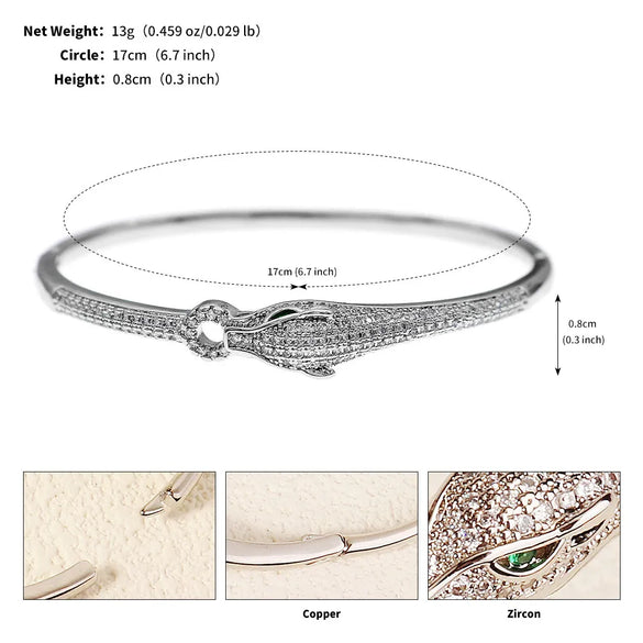 IG Style Shiny Round Water Droplets Snake Rhinestones Alloy Wholesale Bangle