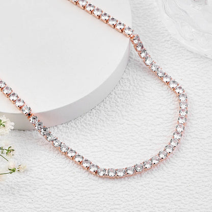 Ig Style Shiny Square Copper Plating Inlay Zircon Necklace