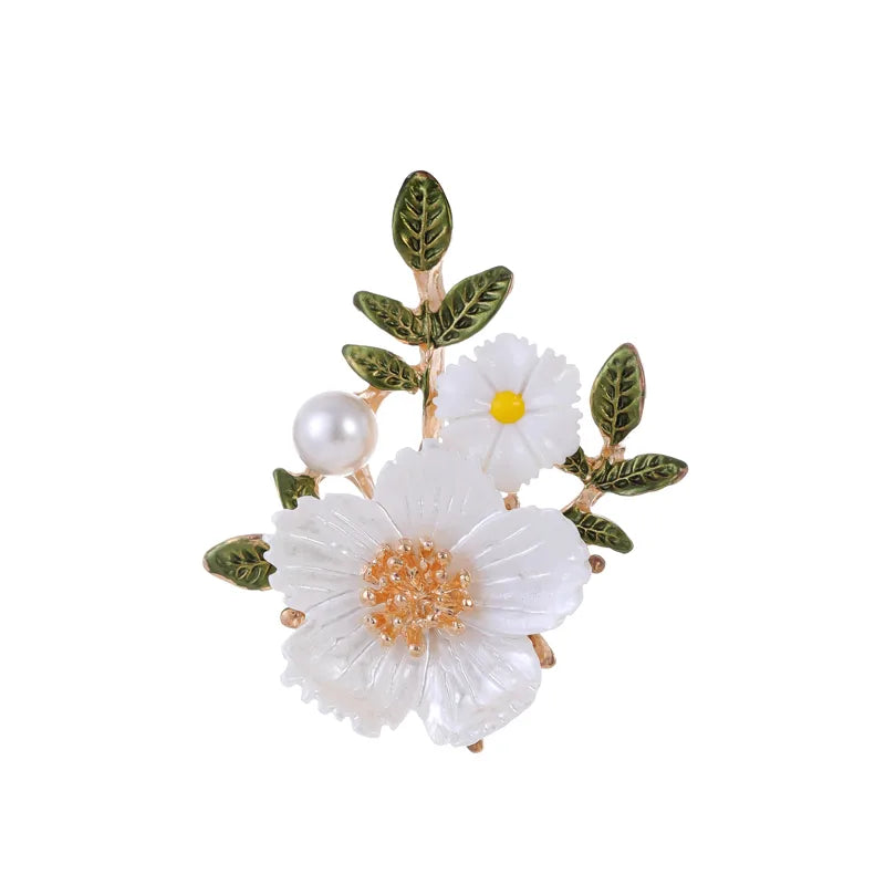 IG Style Shiny  Flower Bow Knot Alloy Inlay Rhinestones Pearl Unisex Brooches