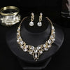 IG Style Shiny Water Droplets Alloy Inlay Gem Crystal Women'S Jewelry Set