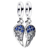 Ig Style Shiny Wings Sterling Silver Plating Inlay Zircon Charms Jewelry Accessories