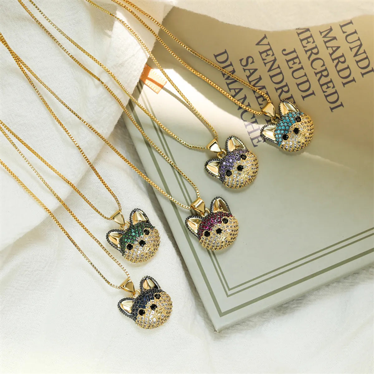 Ig Style Simple Style Animal Copper Plating Inlay Zircon Gold Plated Pendant Necklace