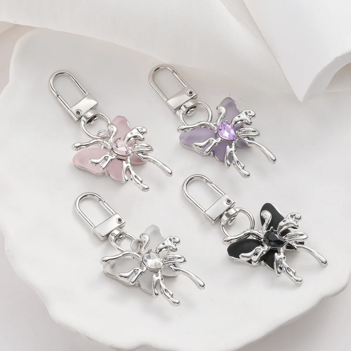 IG Style Simple Style Butterfly Alloy Inlay Rhinestones Bag Pendant Keychain