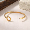 IG Style Simple Style C Shape Circle Round 304 Stainless Steel 18K Gold Plated Bangle In Bulk