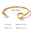 IG Style Simple Style C Shape Circle Round 304 Stainless Steel 18K Gold Plated Bangle In Bulk