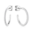 Ig Style Simple Style C Shape Sterling Silver Plating Inlay Moissanite Ear Studs