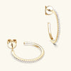 Ig Style Simple Style C Shape Sterling Silver Plating Inlay Moissanite Ear Studs