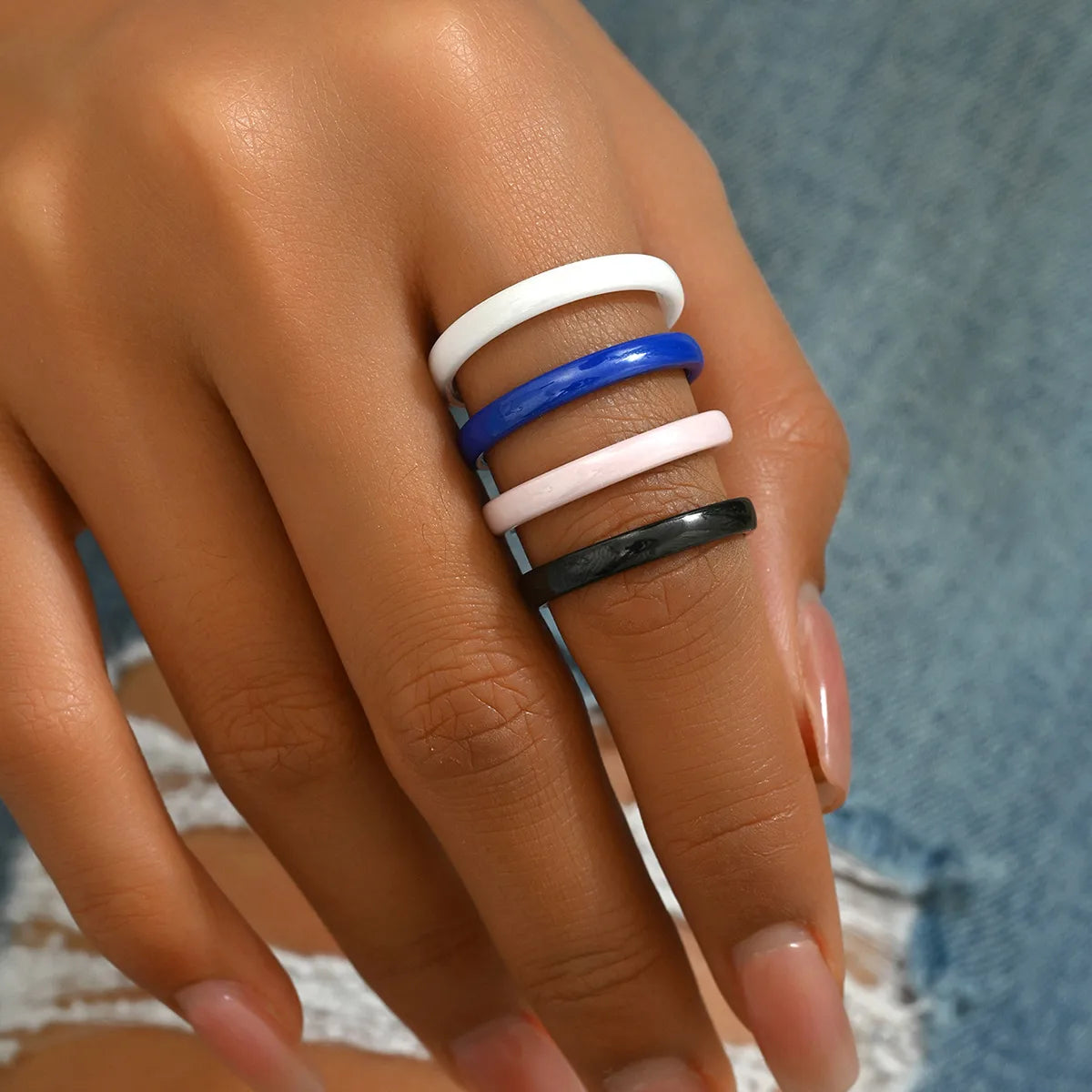 IG Style Simple Style Circle Ceramics Women'S Rings