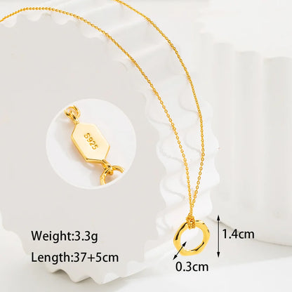 Ig Style Simple Style Circle Sterling Silver Plating 18k Gold Plated Pendant Necklace