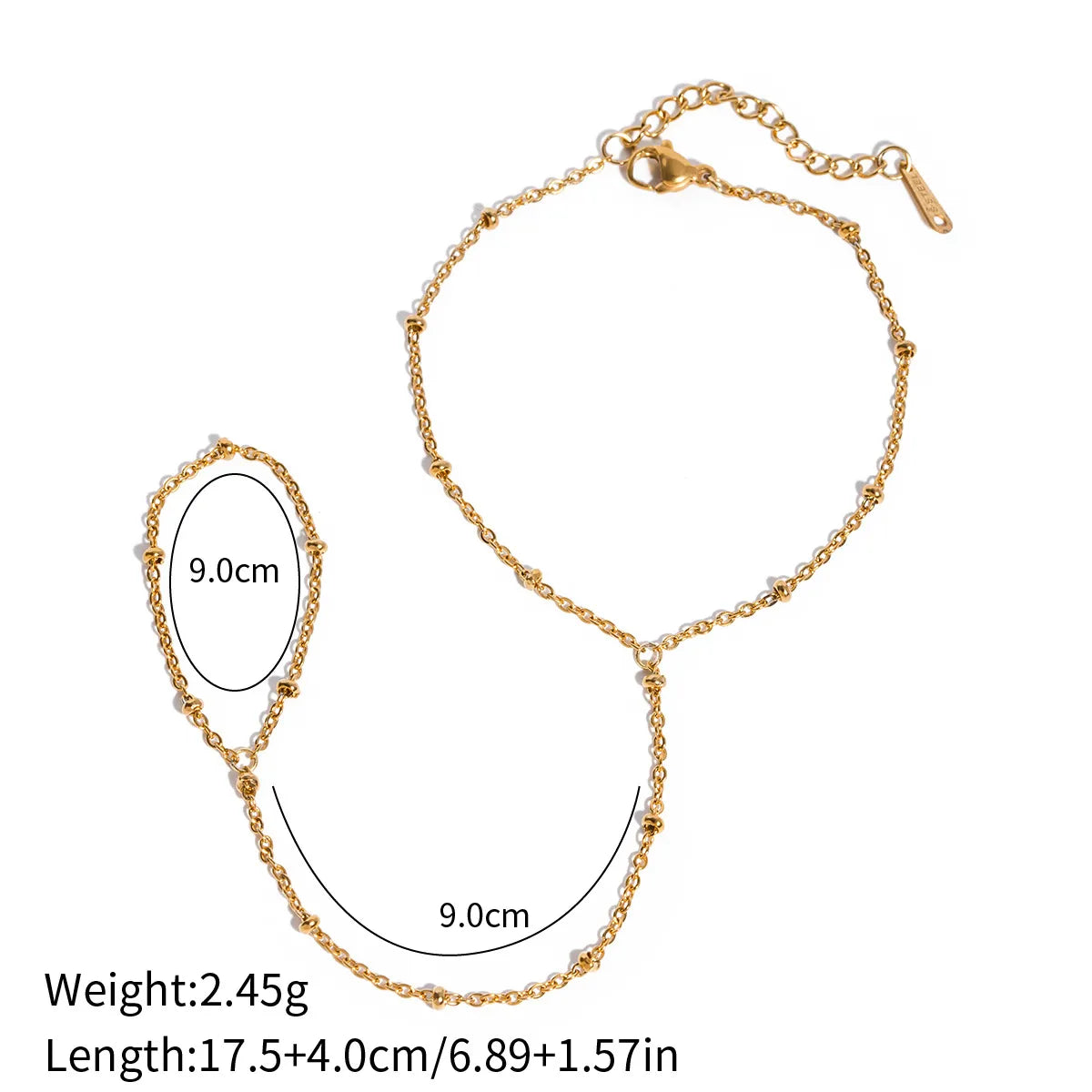 IG Style Simple Style Classic Style Geometric Star 304 Stainless Steel Polishing Plating Inlay Zircon 18K Gold Plated Women'S Anklet