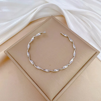 IG Style Simple Style Classic Style Solid Color Titanium Steel Bangle In Bulk