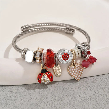 IG Style Simple Style Commute Beetles Shell Rhinestones Alloy Wholesale Bangle