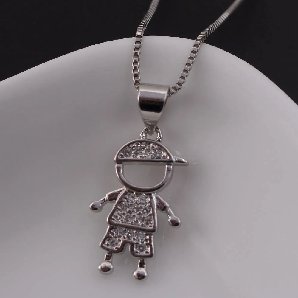 Copper 18K Gold Plated Gold Plated IG Style Simple Style Commute Plating Inlay Cartoon Character Zircon Necklace